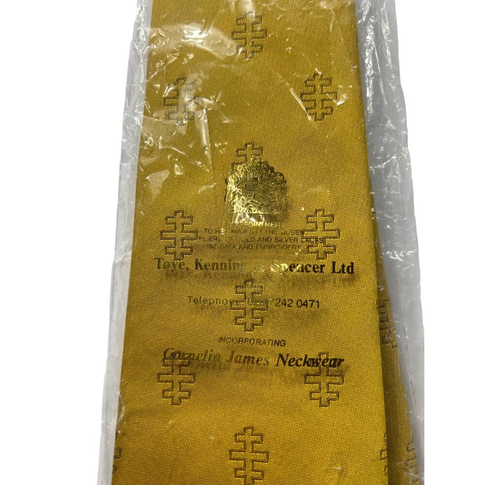 Toye Kenning & Spencer Ltd Gold Polyester Tie Cornelia James Neckwear - Picture 5 of 7
